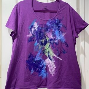 Purple Floral Graphic Tee